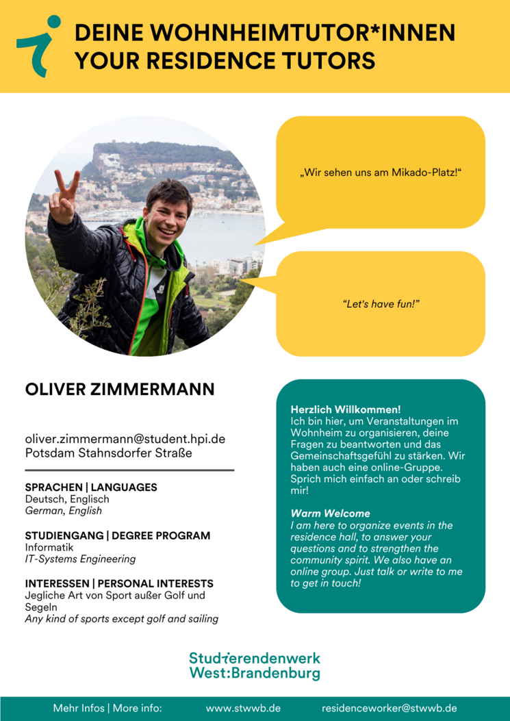 Steckbrief Tutor*in Zimmermann