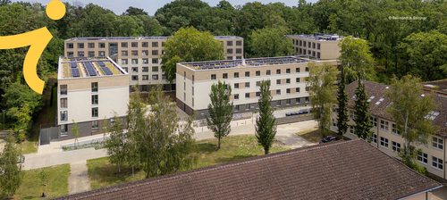 Das neue Wohnheim in Golm aus der Vogelperspektive