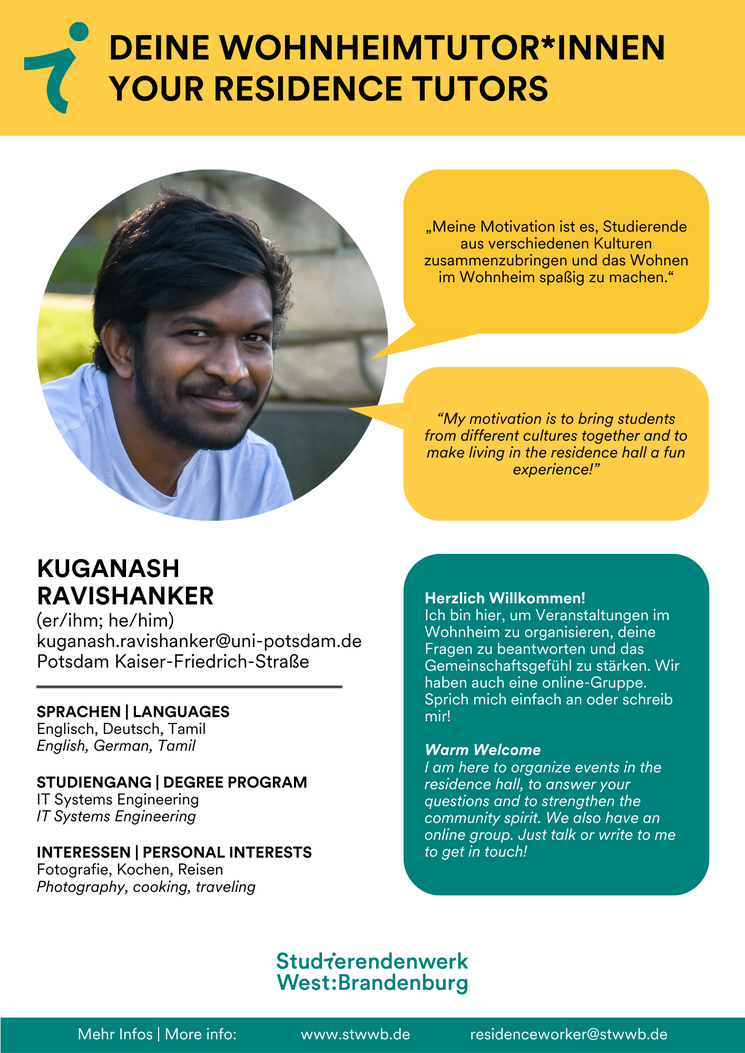 Steckbrief Tutor*in Ravishanker
