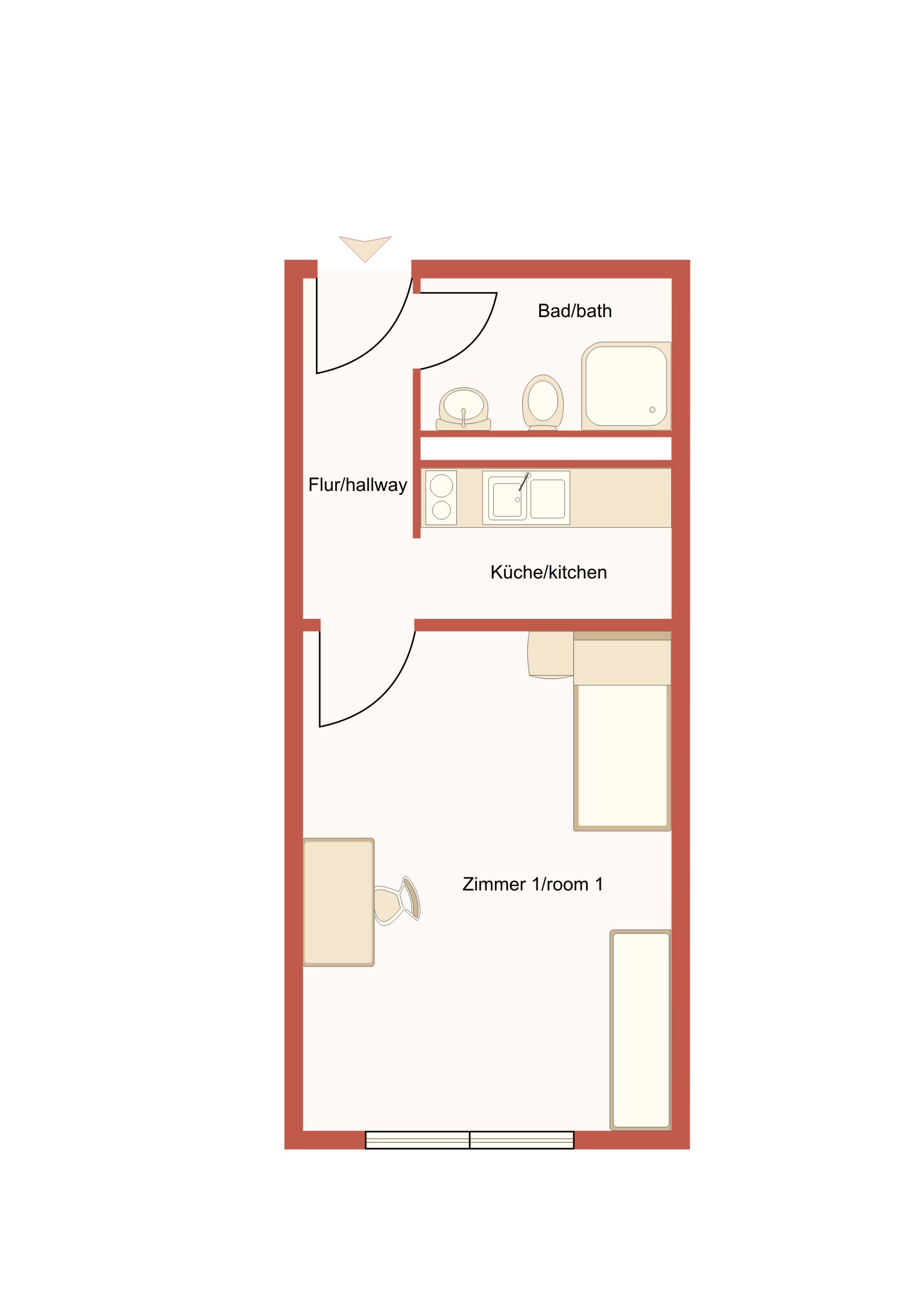Wohnheim des Studentenwerks Potsdam in der Breite Straße (Beispielgrundriss)