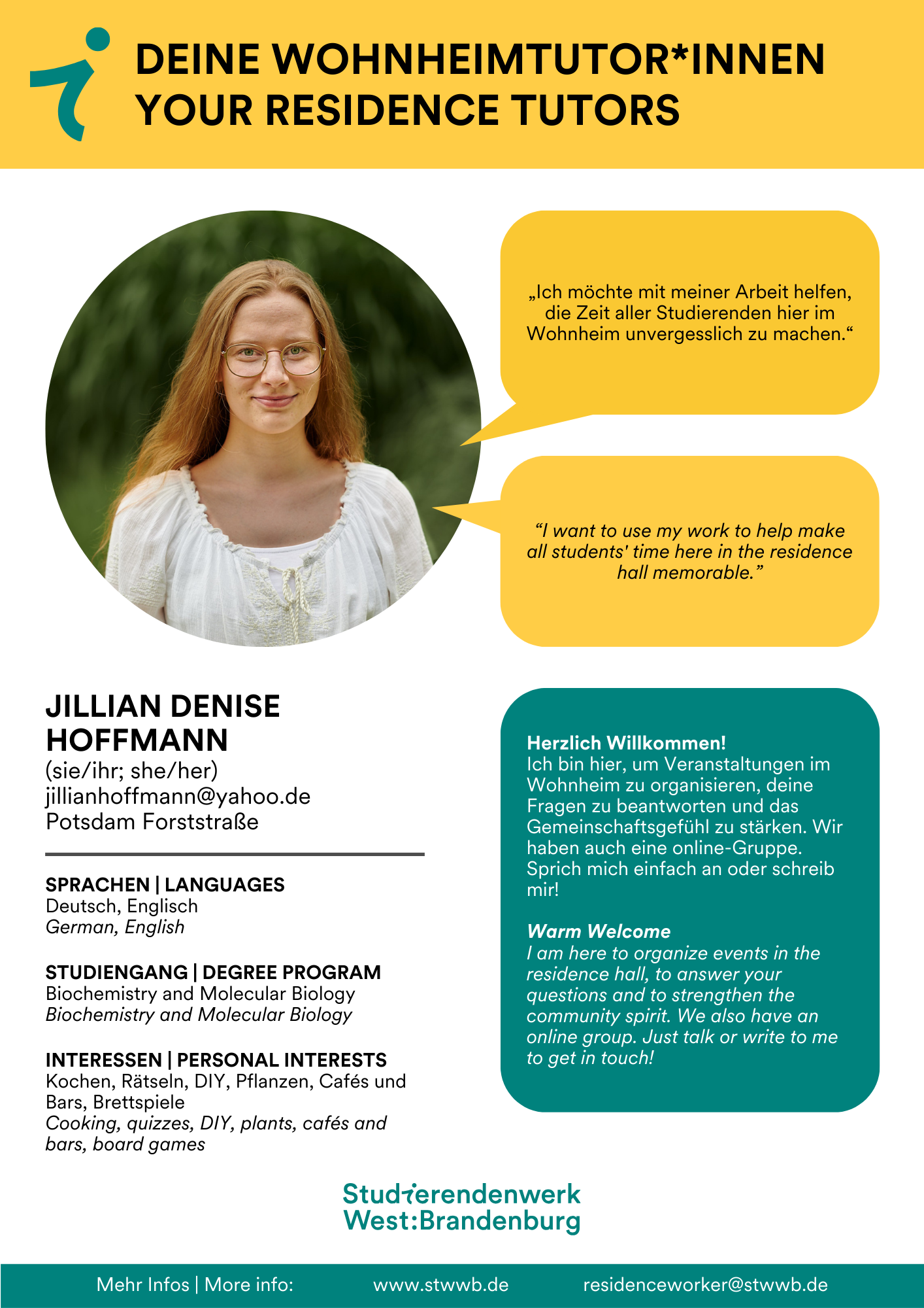 Steckbrief Tutor*in Hoffmann