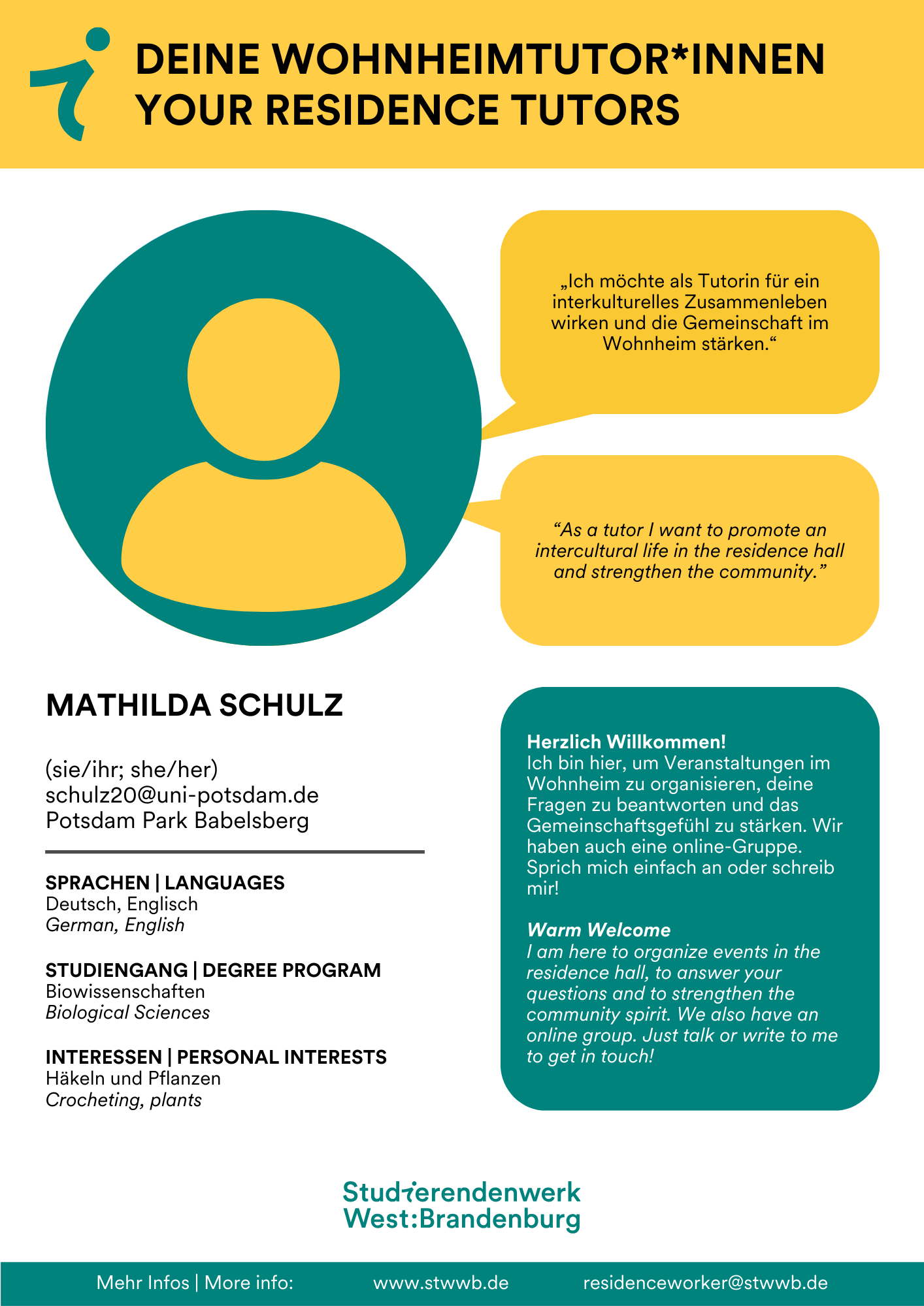 Steckbrief Tutor*in Schulz